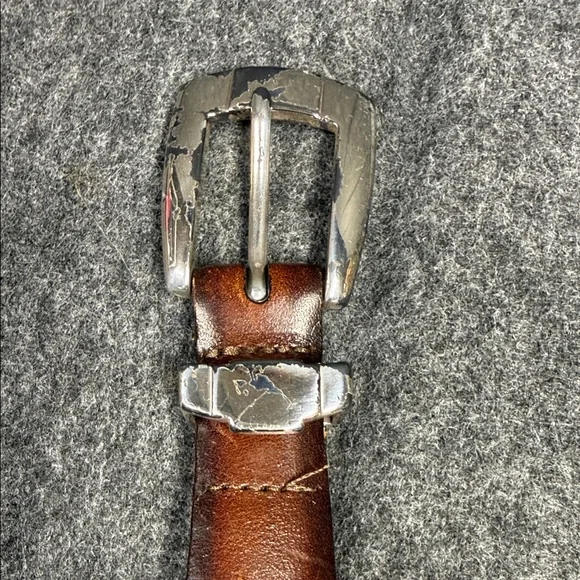 Brighton ONYX Tan Leather Belt with Distinctive Silver Buckle - Picture 4 of 14